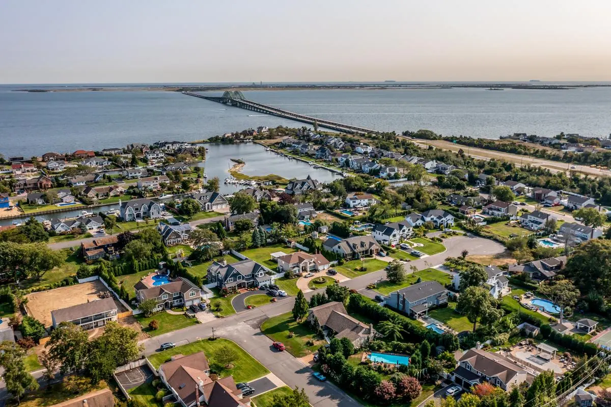 Aerial view of the South Shore in Long Island, New York