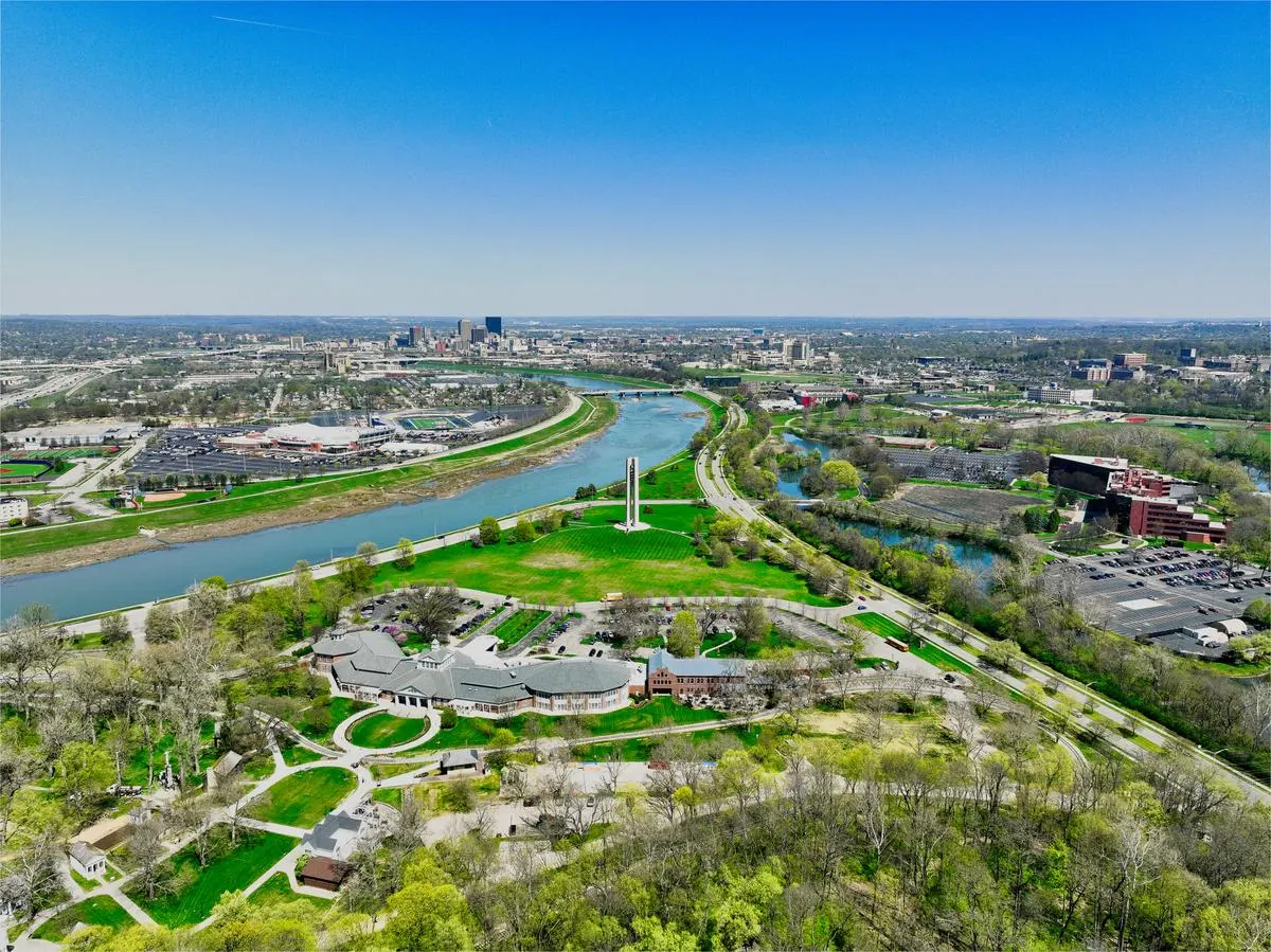 Aerial view of Dayton and the Miami River