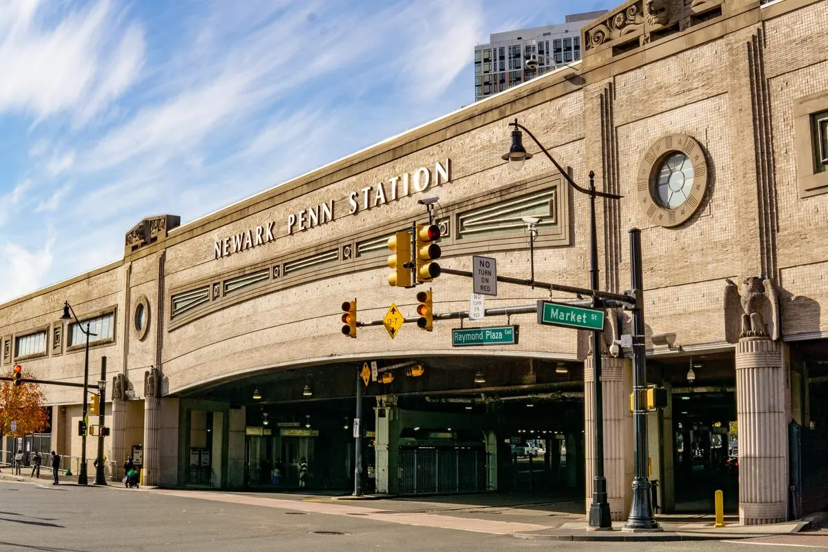 Newark Penn Station, an intermodal passenger station serving Amtrak, NJ Transit, and PATH in Newark, New Jersey