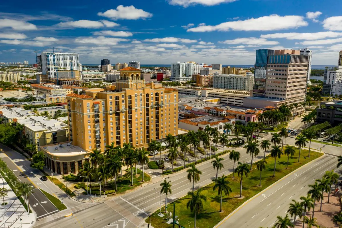 Aerial view of downtown West Palm Beach, Florida