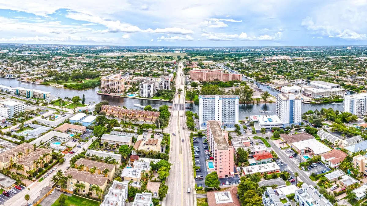 Aerial view of the city of Pompano Beach, Florida