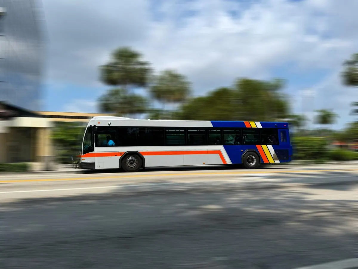 Broward County Transit bus in Fort Lauderdale, Florida