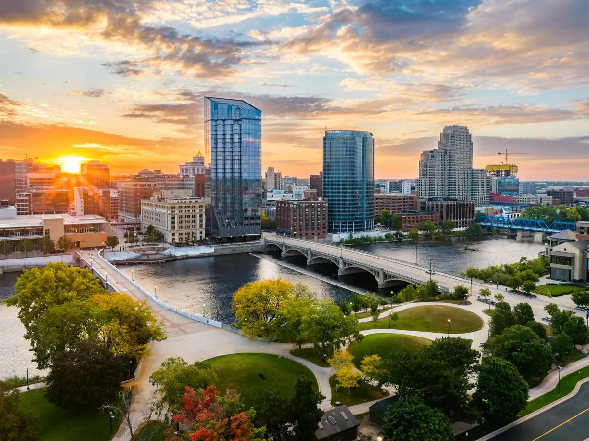 Downtown Grand Rapids, Michigan at Sunrise