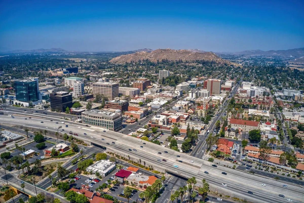 Aerial view of Riverside, California