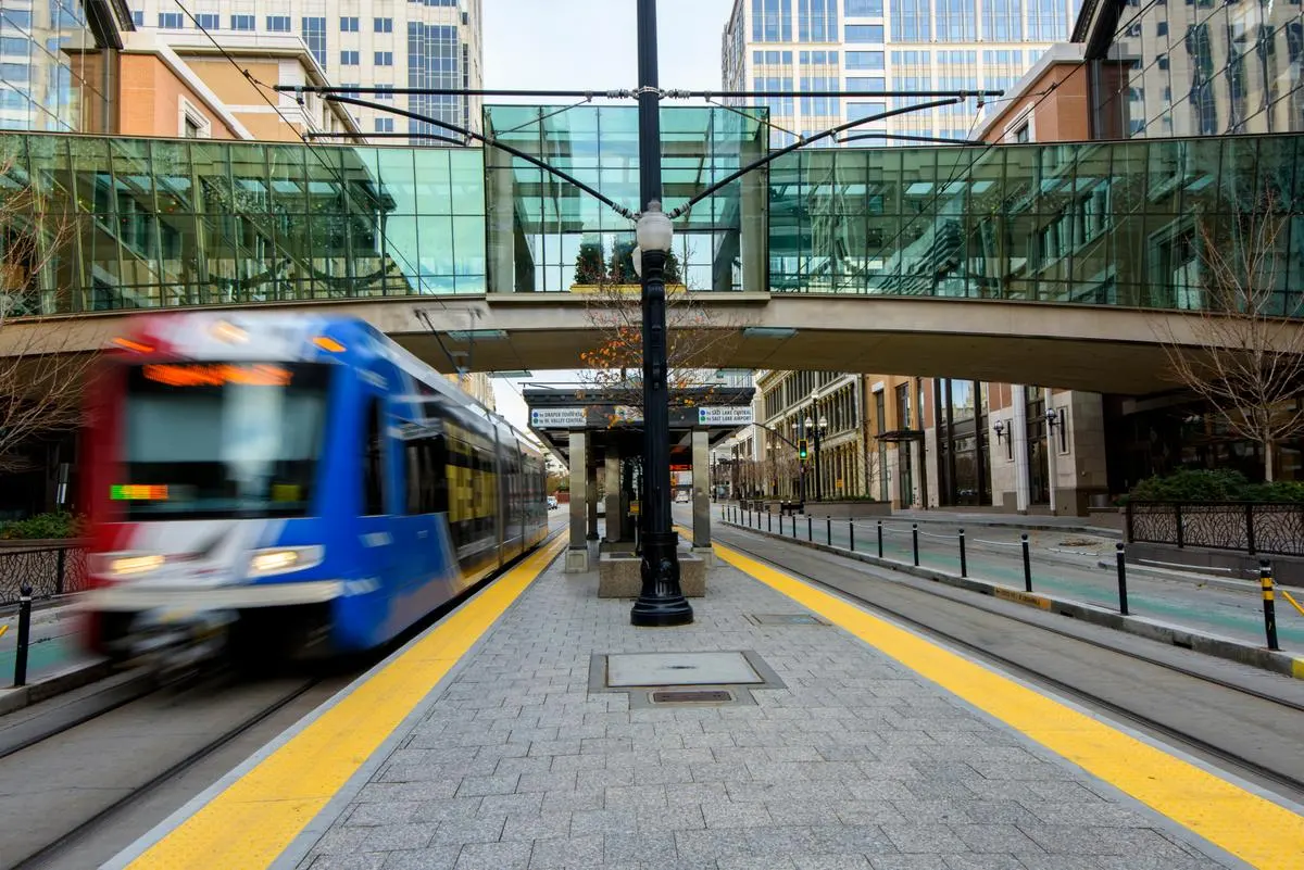 Utah Transit Authority streetcar in Salt Lake City, Utah
