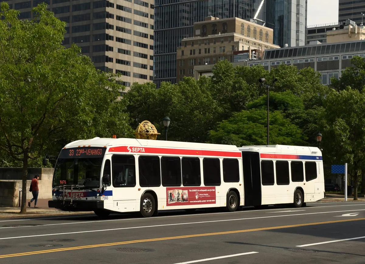 SEPTA bus in downtown Philadelphia, Pennsylvania