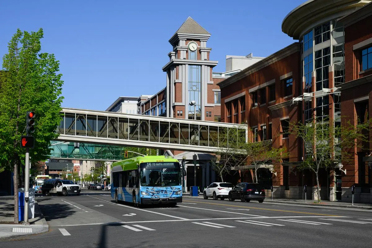 Spokane Transit Authority bus in downtown Spokane, Washington