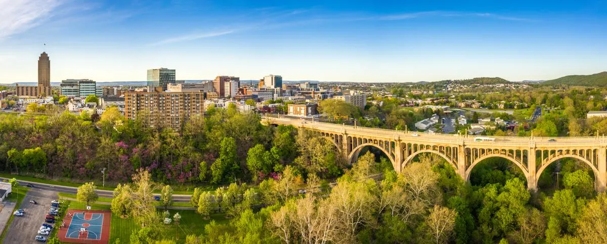 Aerial view of Allentown, Pennsylvania